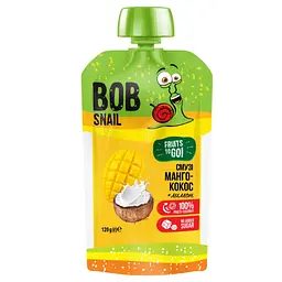 Пюре фруктове Bob Snail Смузі Манго-Кокос, пастеризоване 1.2 кг (10 шт. по 120 г) - мініатюра 2