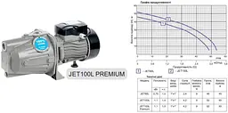 Насос поверхневий відцентровий Gidroteh JET 100L PREMIUM 1.1 кВт чавун 30412 - мініатюра 2