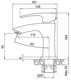 Змішувач для умивальника Koer KB-10007-04 KR5149 Білий матовий - мініатюра 2