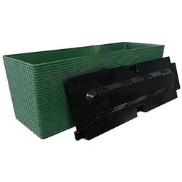 Балконний горщик для квітів ММ-ПЛАСТ КАННА 40 з вставкою арт.Bp40lgr 39*14*14см зелений