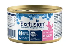 Вологий корм для кошенят Exclusion Cat Kitten Chicken з куркою, 85 г