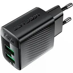Зарядний пристрій Acefast 2xUSB 12W (USB-Ax2) A86 Black (6974316283270) - мініатюра 6