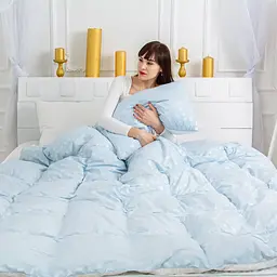 Ковдра пухова MirSon Karmen №1855 Bio-Blue, 90% пух, полуторна, 215x155, блакитна (2200003014259) - мініатюра 15
