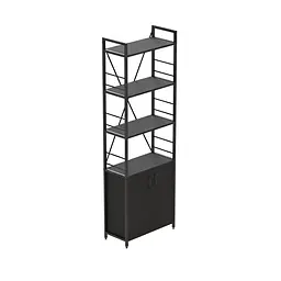 Етажерка 4/60 Серії Конект з тумбою 179x60x28 Чорний ДСП Сосна Кембра FRD-104486