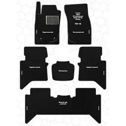 Килимки у салон для 3-ряд Toyota Hilux 2004-2015 з підп'ятником 1 шт Екошкіра (Rombus) - мініатюра 2