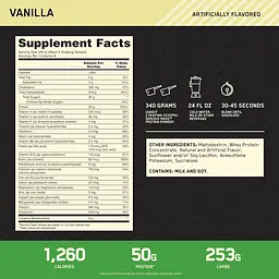 Гейнер Optimum Nutrition Serious Mass Vanilla 2.722 кг - мініатюра 4