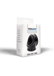 Ерекційне кільце Toy Joy Manpower Triple Pipe C-Ring 6.3 см чорний - мініатюра 2