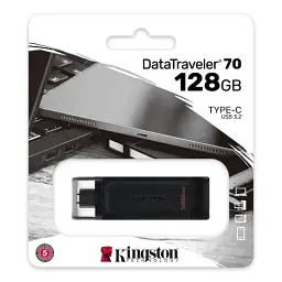 Флеш накопичувач USB 128Gb Kingston DataTraveler 70, Black, Type-C 3.2 Gen 1 (DT70/128GB) - мініатюра 3