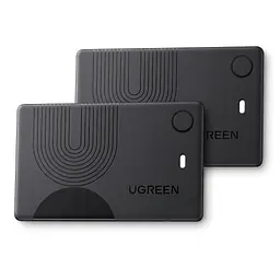 Bluetooth-трекери-картки для пошуку речей UGREEN Finder Slim 2 CM920 2 шт. AirTag Apple Find My для iOS та iPadOS без підтримки Android звуковий пошук 100 дБ сповіщення про залишені речі спільний доступ для 5 осіб режим втрати пошук через Apple Watch після налаштування водостійкість IP68 незамінна батарея без перезаряджання із заявленим ресурсом до 7 років темно-графітові з чорними деталями (75120A)