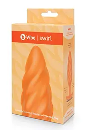 Анальна пробка B-Vibe Swirl Texture Plug, 13.5 см (жовтогарячий) - мініатюра 4