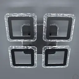 Смарт люстра керована світлодіодна ROOM ICE RGB 5S 70 Вт SMART 385×385×75 мм Чорна ESLLSE