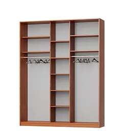 Шафа-купе тридверна MebelStar Стандарт AL 3 Дзеркала 190x60x240 см Кашемір (MBS-1598) - мініатюра 2