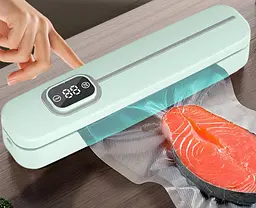 Вакуумний пакувальник з LED дисплеєм Вакууматор для їди вологих та сухих продуктів м'яса овочів зелені для тривалого зберігання з запаюванням 33×7.5см 220v UKC Vacuum Sealer - мініатюра 6