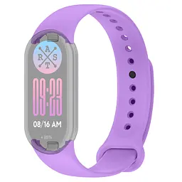 Силіконовий ремінець для фітнес браслетів Xiaomi Mi Band 8 Smart Band 9/10, Silicone, lavender, зі зручною застібкою, на фітнес трекер та смарт годинник, ArmorStandart (ARM86908)