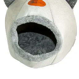 Будиночок для котів Aoxin Silver 35×35×34 см, тканинний, знімна подушка, сірий у смужку - мініатюра 4