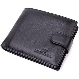 Горизонтальний чоловічий гаманець із натуральної шкіри ST Leather 22443 чорний