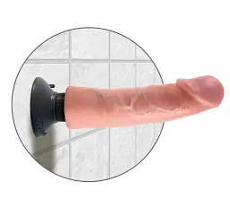 Вібратор King Cock Vibrating Cock 25 см тілесний - мініатюра 2
