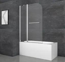 Шторки скляні на ванну Koer SR BS04-95x140-TR-01 прозоре скло 6 мм, хром KR5403, Універсальна, прозорий, хром - мініатюра 9