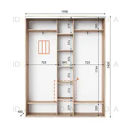 Шафа-купе Idea серія 2 190 x 45 x 240 см Дуб сонома Дзеркало - мініатюра 2
