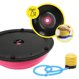 Балансувальна платформа (півсфера) Cornix Bosu Ball 58 см з еспандерами Pink XR-0456 - мініатюра 4