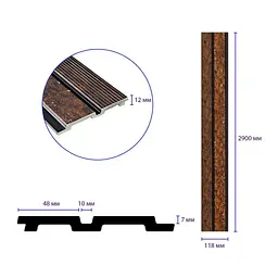 Рейка декоративна Sticker Wall PS 2900х118х12мм Мідний із золотими вкрапленнями SW-00001747 - мініатюра 3