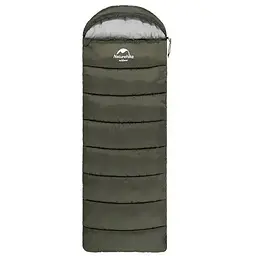 Спальник з капюшоном Naturehike U250 NH20MSD07, (6°C), лівий, темно-зелений