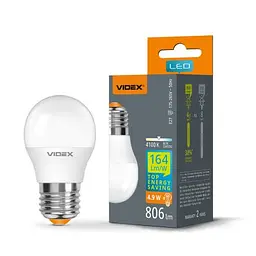 Лампочка Videx LED G45h 4.9W E27 4100K (VL-G45h-49274) - мініатюра 3