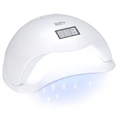 Лед уф лампа для сушіння та нарощування нігтів з дисплеєм біла LED UV Sun5 сан5 48 вт - мініатюра 2