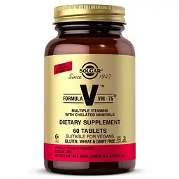Вітаміни та мінерали Solgar Formula V VM-75, 60 таблеток