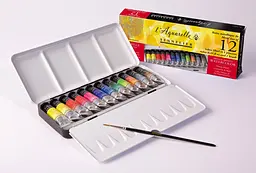 Набір акварельних фарб Sennelier L'Aquarelle, 12 туб по 10 мл, металевий пенал-палітра - мініатюра 2