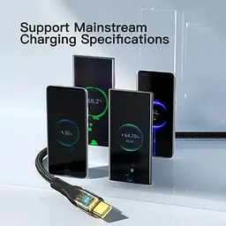 Кабель Essager USB Type-C to USB Type-A PD QC 7A Cable 100W 2м, чорний (EXCT-XJA01-P) - мініатюра 6
