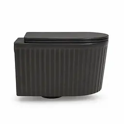 Підвісний безободковий унітаз VBI Torcello Tornado 49x36 см black matt VBI-020801 - мініатюра 2