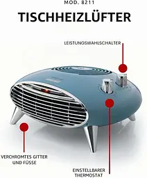Тепловентилятор Ariete 8211 BL - мініатюра 2