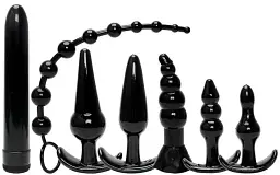Набор анальных пробок I’MCUM Black Touch 7in1 6 пробок и вибропуля Черный (IM-KGS214)