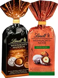 Шоколадні цукерки з мигдалем Lindt Weihnachtsmandeln Edelbitter 100г - мініатюра 6