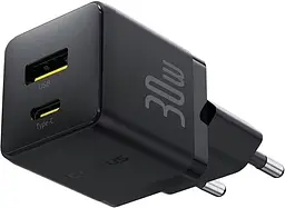 Мережевий зарядний пристрій швидкісний блок живлення Baseus Palm Fast Charger C+U 30W черный (P1011160A113-00) - мініатюра 2