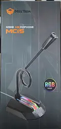 Настільний USB-мікрофон MeeTion MT-MC15 з підсвічуванням RGB 5В Гусяча шия на 360 градусів Чорний - мініатюра 6