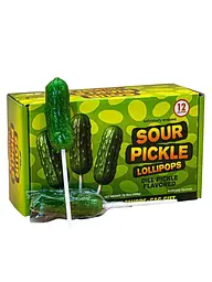 Льодяник на паличці Sour Pickle Lollipops Tangy Dill Hard Candy Pops 1шт - мініатюра 2