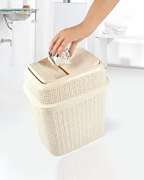 Кошик для сміття Ucsan Knit Design 5 л крем (102203) - мініатюра 3