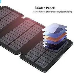 Портативна батарея Power Bank 25000mAh + Solare S025 сонячний заряд - мініатюра 6