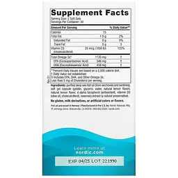 Риб'ячий жир з вітаміном Д3 Nordic Naturals Ultimate Omega D3 2X 1120 мг 60 капсул смак лимона (NOR-06105) - мініатюра 3