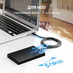 Кабель UGREEN US184 USB-A - USB-C USB 3.0 3 А 1 м чорний (20882) - мініатюра 6
