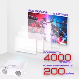 Портативний wifi міні led проектор android 9.0 full hd 1920*1080 p 4000 lumen з динаміком Cheerlux teh0032252 - мініатюра 5