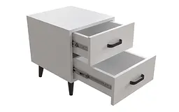 Тумба Віва 2 на конусних ніжках Ferrum-decor 41x35x40 Чорний метал ДСП Білий 16 мм (FRD-106815)