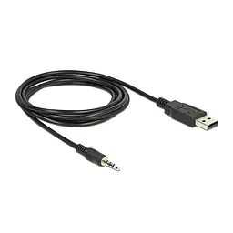 Кабель аудіо USB для iPod Shuffle Jack 3.5mm M 4 pin -> USB AM, 1.0 м. чорний - мініатюра 2