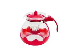 Чайник-заварник RED CHERRY 1,5л скляний пластик FY304