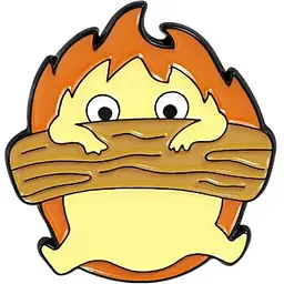 Значок Ходячий Замок Хаула Кальцифер Howls Moving Castle Calcifer 3 см P HMC C 01