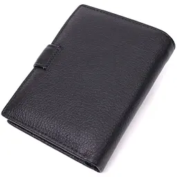 Солідний чоловічий гаманець з натуральної шкіри ST Leather 22467 чорний - мініатюра 2