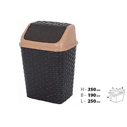 Кошик для сміття Violet House Coffee, поліпропілен, 10 л (0752 Роттанг COFFEE с/к 10 л) - мініатюра 2