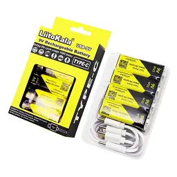 Набір акумуляторів з 4 шт LiitoKala Lii-USB-9V + USB Type-C кабель зарядки - мініатюра 2